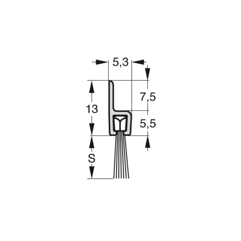 Schemat uszczelnienia szczotkowego typu H