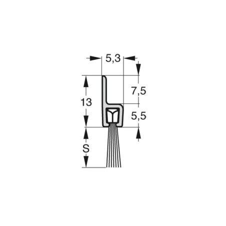Schemat uszczelnienia szczotkowego typu H