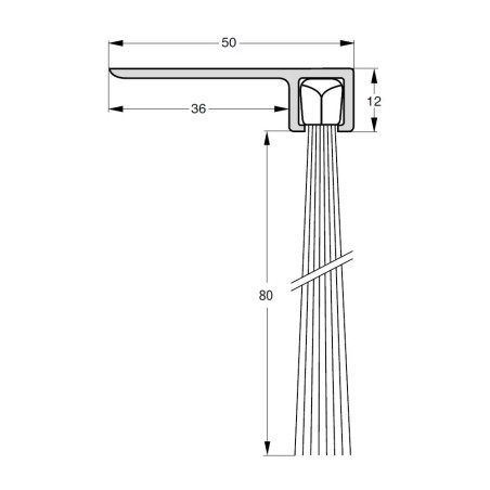 Schemat uszczelnienia szczotkowego typu F