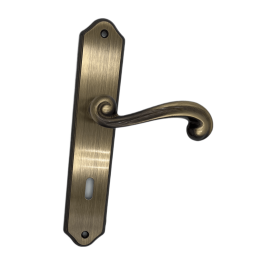 Klasyczna klamka Atos Daria wykonana z mosiądzu w kolorze patyny na klucz 72