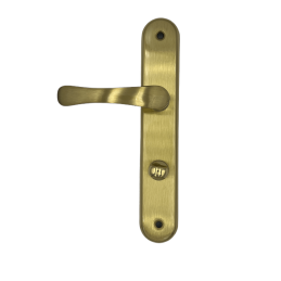 Klasyczna klamka Metal-Bud biszkopt na długim szyldzie WC 72mm