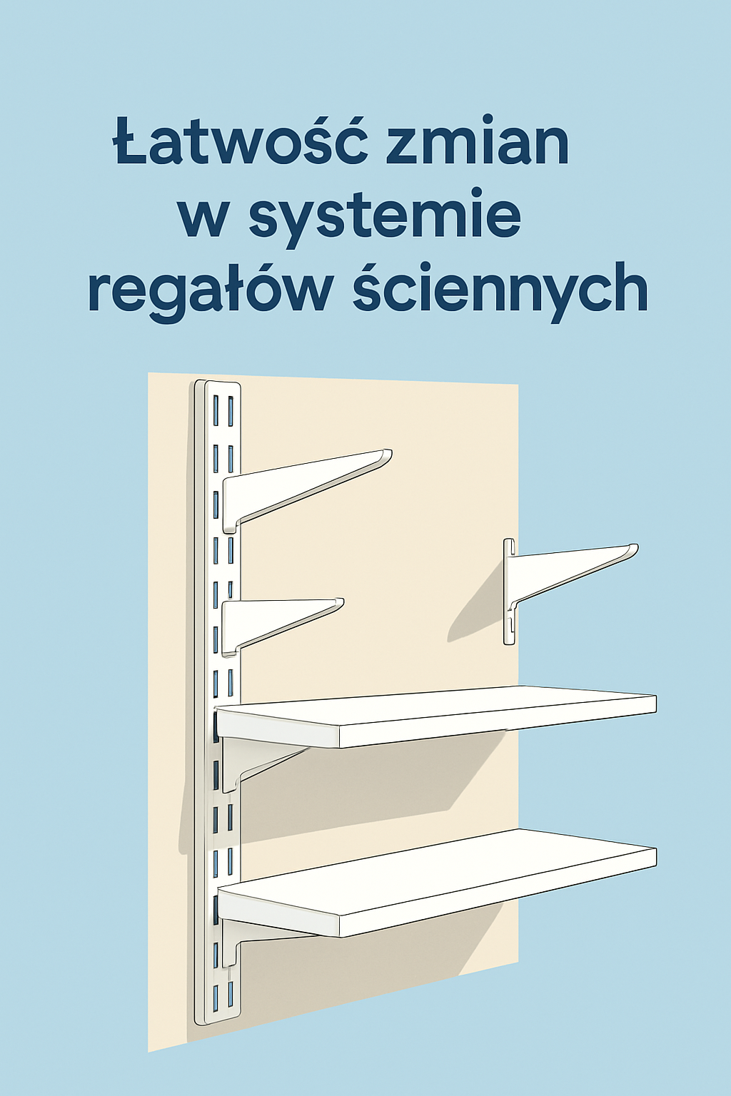 Modułowy system regałów ściennych ELEMENT SYSTEM z półkami i wspornikami, idealny do organizacji przestrzeni w domu i biurze.